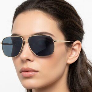 New Authentic  CHOPARD Gold Square SCHG 89V 0300 Sunglasses Women